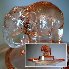 ELEPHANT DEPRESSION GLASS CIGAR ASHTRAY*L.E Smith picture