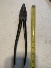 Vintage UTICA 1000-10 Fence Linesman Pliers Wire Cutting 10 1/2” Long USA Made picture