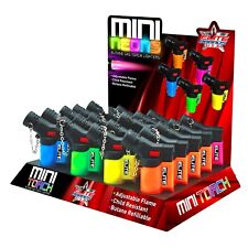 Elite Brands USA Mini Neons Torch Butane Gas Refillable Lighters Bulk Pack of 20 picture
