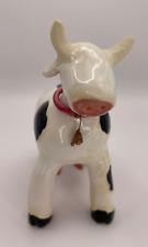 Unique Folk Art Cow With Cow Bell Original Art W/Signature Pre-owned picture