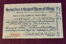 1980 Ancient Free & Accepted Masons of Illinois Membership card picture