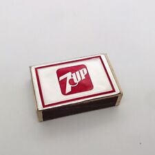 VINTAGE 7UP SODA EARLY MATCHBOX USED SILVER RED DECAL TOP picture