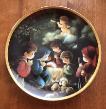 Precious Moments Hamilton Bible Story 1991 Come Let Us Adore Him Christmas Plate picture
