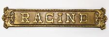 Antique Racine Wisconsin Cast Brass City Sign Plaque Vtg Historical Rare AA23 picture