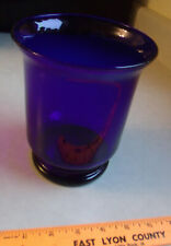 Vintage PartyLite Cobalt Blue Glass Candle Holder Hurricane Portugal picture