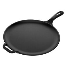 Victoria 12-Inch Cast Iron Comal Pizza Pan with a Long Handle and a Loop Handle picture
