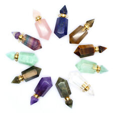 Perfume Bottles Pendant Natural Quartz Crystal Hexagon Gemstone Necklace Healing picture