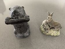 Bronze Menagerie/Hamilton Mint Collection, Bunnies & Beaver-The Wolf Sculpture picture