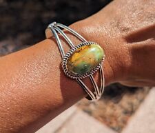 Navajo Cuff Bracelet Royston Turquoise Sterling Silver Native American Sz 6.5 picture