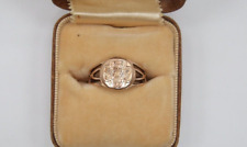 Circa 1930's 10K Yellow Gold Ostby Barton Girl Scout Trefoil Deco Signet Ring picture
