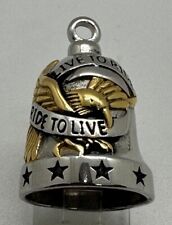 Two-Tone Live to Ride Eagle Motorcycle Ride Bell Gremlin Bell Small Version B11 picture