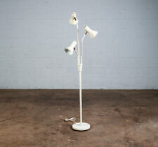 Mid Century Modern Floor Lamp White Bullet 3 Light Adjustable Brass Vintage Mcm picture
