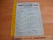 John's Island Cafe Avalon Santa Catalina CA restaurant menu VINTAGE 1940s picture