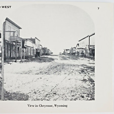 Cheyenne Wyoming Main Street Stereoview c1870 Union Pacific RR 1978 Reprint P428 picture