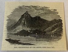 1877 small magazine engraving ~ DRACHENFELS ON THE RHINE Germany picture