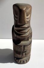 20th Century Hawaiian Small Wood Carved Tiki Totem King Tabooku  picture