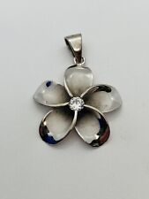 5g 925 STERLING SILVER FLOWER STAMPED FINE JEWELRY PENDANT DESIGNER picture