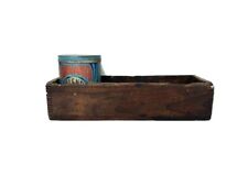 Antique Wood Crate Primitve Finger Jointed Wood Box picture