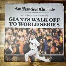SF Giants San Francisco Chronicle NLCS 2014 Walk-off win 10/17/14 newspaper rare picture