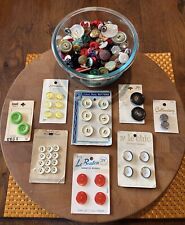 VTG Lot 600+ Buttons ~ Variety Of Colors/Shapes/Materials/Styles ~ Singles/Cards picture