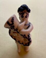 Russian-style Hand Painted  Porcelain Folk Style Woman Playing Tuba, 3” picture