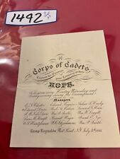 1492 WEST POINT CORP OF CADETS 1866 DANCE INVITATION CAMP REYNOLDS JULY 4 1866 picture