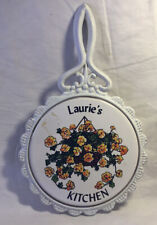 Vintage ‘Laurie’s Kitchen’ Trivet White Mid State 2 Tile  7.5” X 12” picture