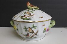 Vintage Rothschild Herend Hand Painted Tureen With Lid - Pastel Green  Handles picture
