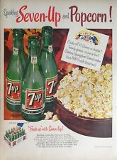 Vintage 1954 Seven-Up 7up & Popcorn Full Page Original Ad 823 picture