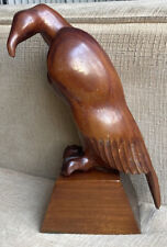 RARE Mid-Century Vintage Ironwood Carved Vulture Buzzard Bird Dark Wood Gothic picture