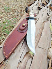 Custom Handmade Damascus Steel Bowie Hunting Knife Stag Antler Handle Wth Sheath picture