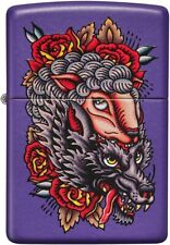 Zippo Wolf in Sheeps Clothing Tattoo Design 49413 Purple Matte picture