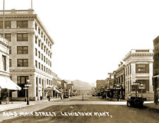 1917-1919 Corner of Main & 3rd  Lewistown, MT Vintage Photo 8.5