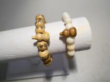 2pcs.vintage wooden& coral Buddhist stretching prayer bracelets picture