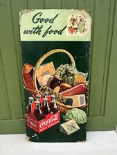 Vtg 1951 Coca Cola 6 Pack Bottles Stand-Up Vertical Litho Cardboard Sign 45