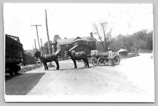 RPPC Real Photo Postcard 4 Mule Team from Cornwall Orchard Cornwall, PA picture