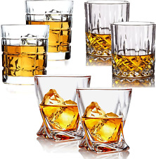Whiskey Glasses Set of 6 - Multi Style Shot Glasses - 10 Oz Scotch Glasses - Roc picture