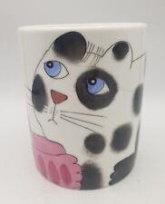 Hand Painted Ceramic Utensils Crock Cat Ladybug Art Pottery 5
