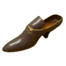 Decorative Solid Wood Painted Brown Gold Shoe Handmade in Vietnam 9