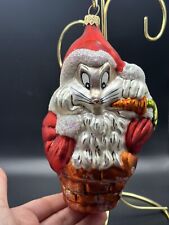 1995 Christopher Radko Warner Bros Bugs Bunny Santa Bugs VTG Glass Ornament picture