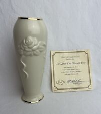 Lenox Rose Blossom Fine China Bud Vase 24 Karat Gold Trim 6” w/Certificate picture