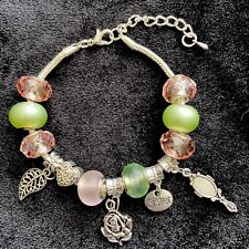 Divine 9 Inspired AKA Silver Euro Charm Adjustable Bracelet W/charms-0006 picture