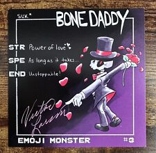 NOM NOM Verse Emoji Monster #3 BONE DADDY Print - Signed by Victor Larson picture