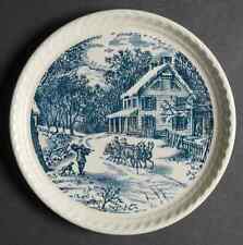 Royal  Currier and Ives Blue Dessert Pie Plate 642952 picture