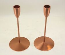 Wedgwood Arris Copper Candlestick Pair - 7.9