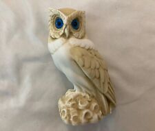 Alabaster Owl sculpture statue, Ancient Greek symbol of knowledge and wisdom picture