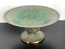 Carl Sorensen Art Deco Bronze Verdigris Patina Compote Footed Bowl picture