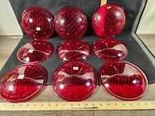 Vintage Red Glass Traffic Light Signal Lens New Fostoria Glass Sticker ..9 Avail picture