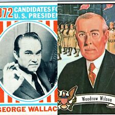 2 LOT 1970s Topps US Presidents 1972 George Wallace Candidate Woodrow Wilson C44 picture