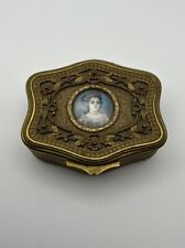 Antique Victorian French France Bronze Pictorial Portrait Trinket Jewelry Box picture